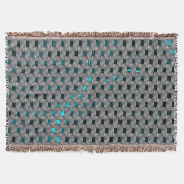 Manta Imagen cian bajo placas grises, formas rectangular (Anverso)