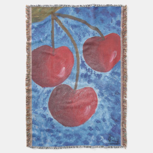 Manta Imagen de mi obra Cerezas (Frente vertical)