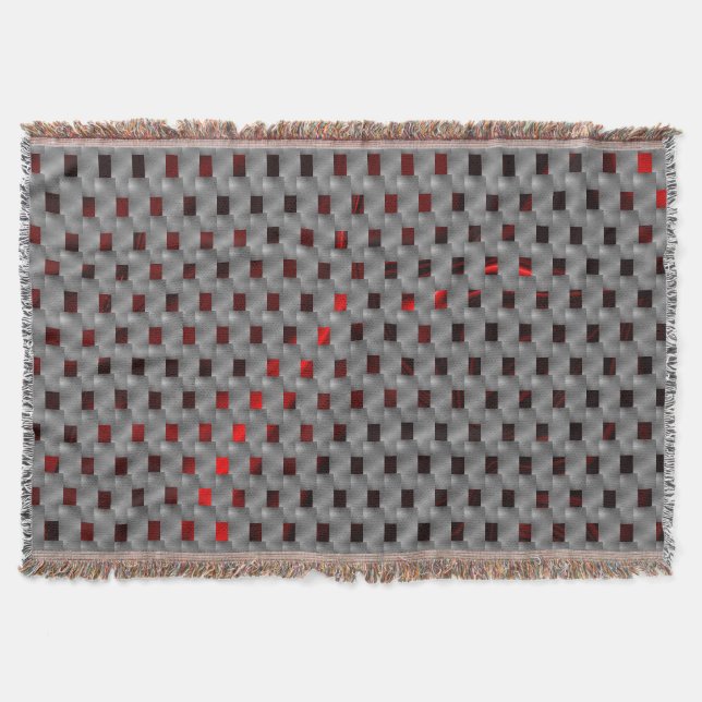 Manta Imagen roja bajo placas grises, formas rectangular (Anverso)