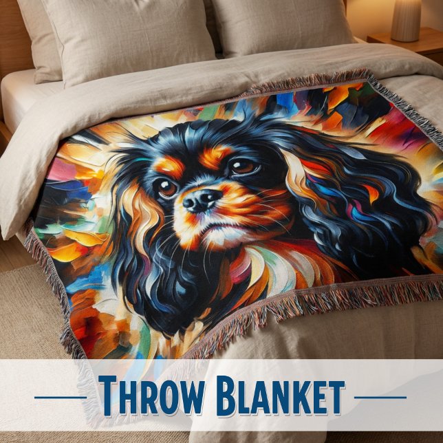 Manta Impresión Acrílica de Perro Cavalier King Charles  (The perfect soft and warm gift for the ultimate Cavalier King Charles Spaniel Mom.)
