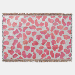Manta Impresión dálmata rosa y blanca