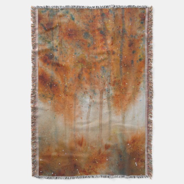 Manta Impresión de acuarela por la mañana del otoño (Frente vertical)