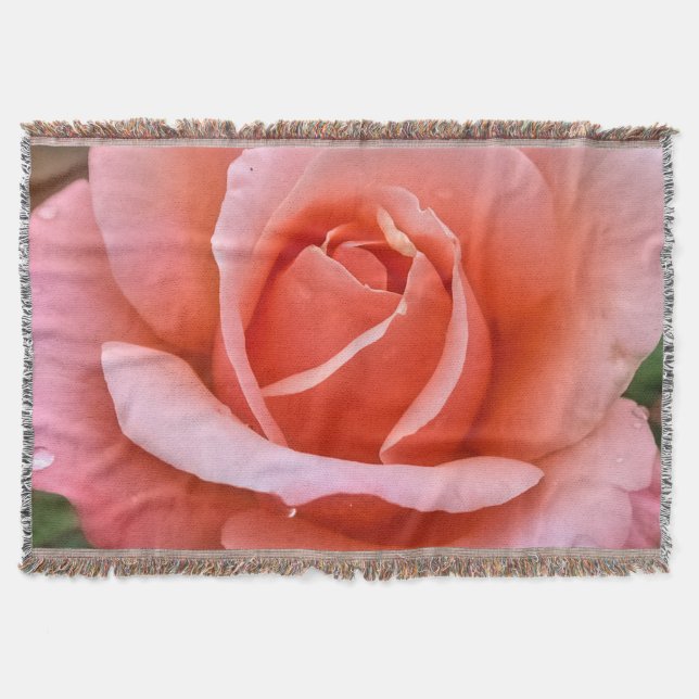 Manta Impresión de arte botánico Rosa romántico (Anverso)