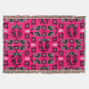 Manta Impresión de arte hindú con tema de Ganesha