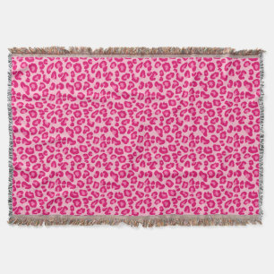 Manta Impresión de leopardo en rosa pastel, rosa calient