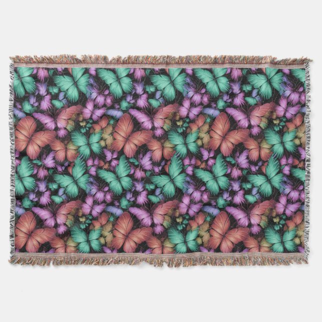 Manta Impresión de mariposas coloridas (Anverso)