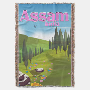 Manta Impresión de póster de viaje de Assam India.