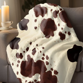 Manta Impresión de vaca marrón