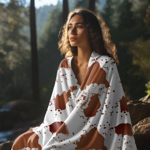 Manta Impresión de vaca marrón