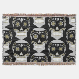 Manta Impresión del cráneo Día de los Muertos