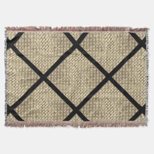 Manta Impresión del diseño de la pared de ladrillo beige (Anverso)