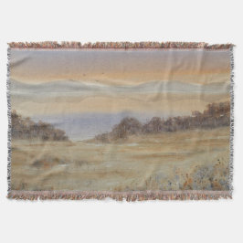 Manta Impresión del paisaje acuático de Dusk Lake Rubor