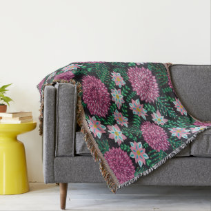 Manta Impresión floral rosa