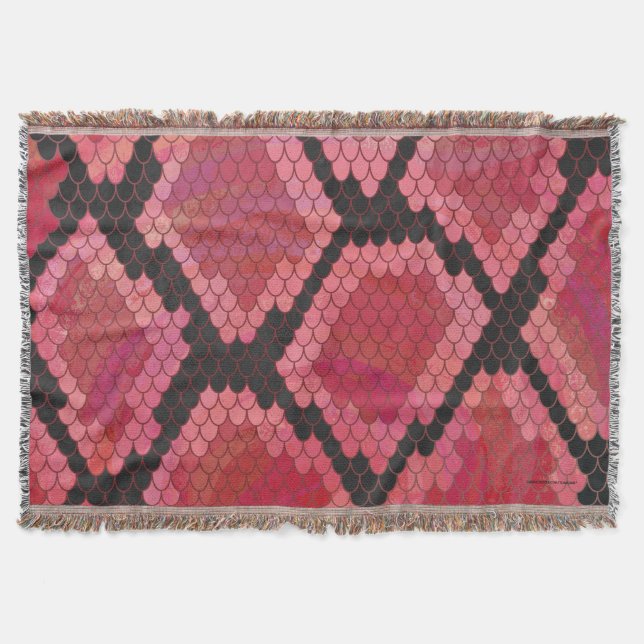 Manta Impresión negra y roja de serpientes (Anverso)