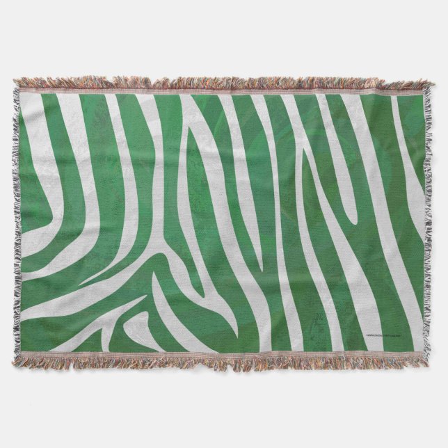 Manta Impresión verde y blanca de cebra (Anverso)