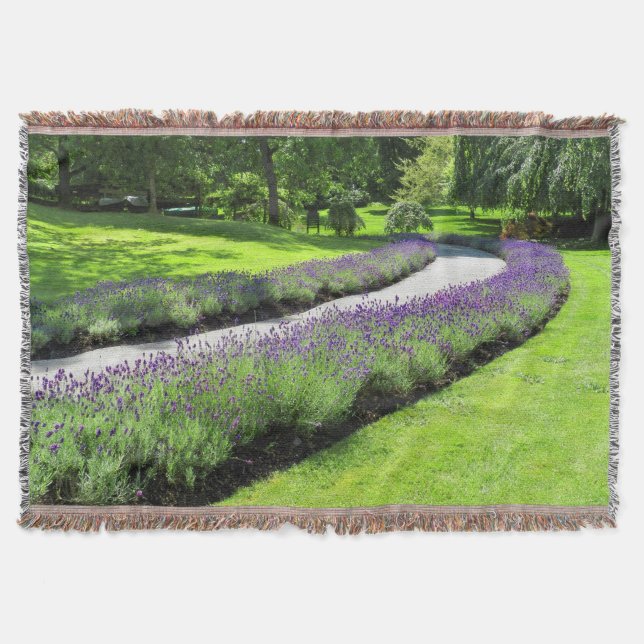 Manta Impresionante Caminata Jardín con Lino de Lavanda (Anverso)