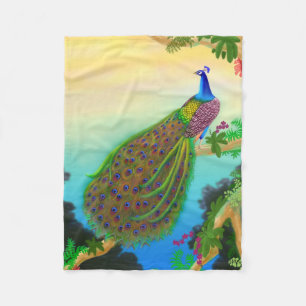 Manta india azul elegante del paño grueso y suave