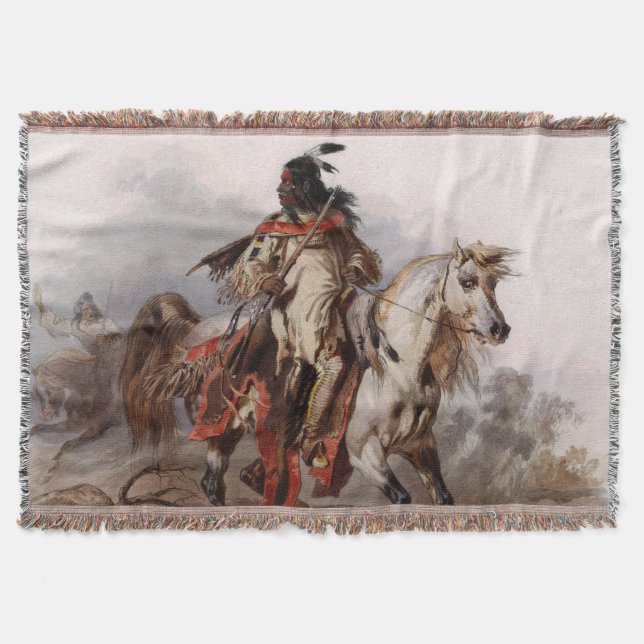 Manta Indio Blackfoot en el caballo árabe que es (Anverso)