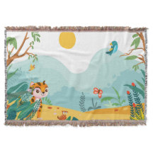 🦁 Manta infantil de animales de la jungla linda 