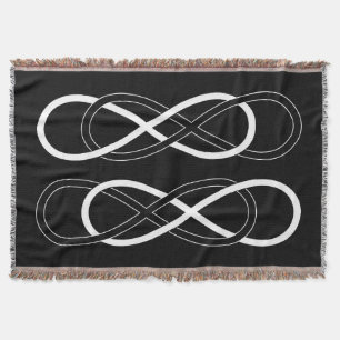 Manta Infinito doble del símbolo - negro y blanco
