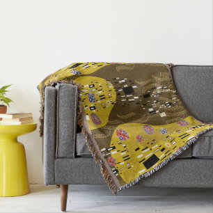 Manta Inspiración del Klimt en el patrón oro Art Nouveau