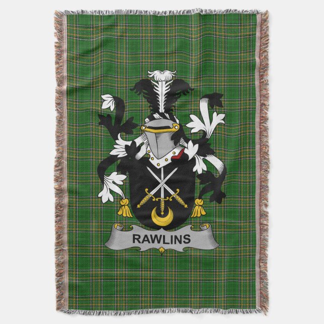 Manta Irlanda Rawlins Escudo de armas Crest Irlanda (Frente vertical)