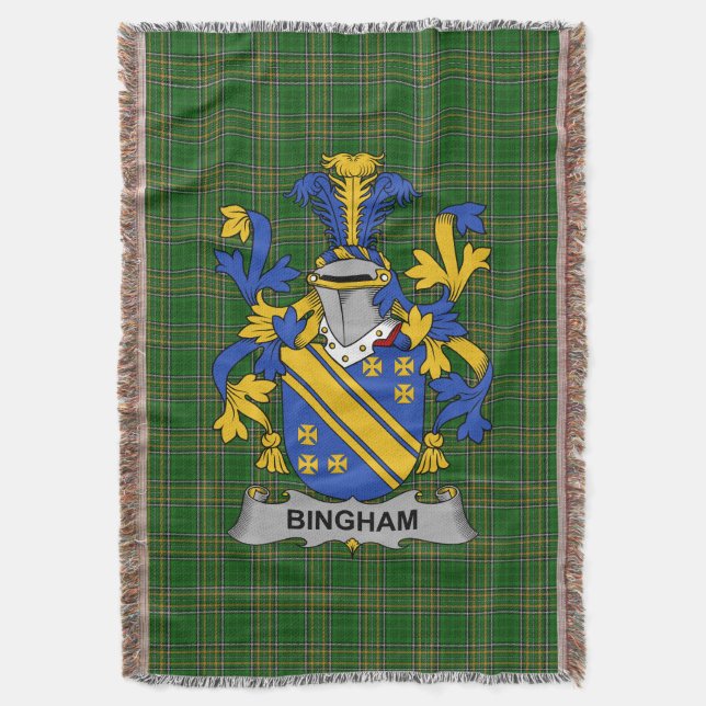 Manta Irlandés Bingham Coat of Arms Family Crest Irlanda (Frente vertical)