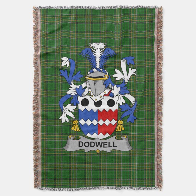 Manta Irlandés Dodwell Coat of Arms Family Crest Irlanda (Frente vertical)