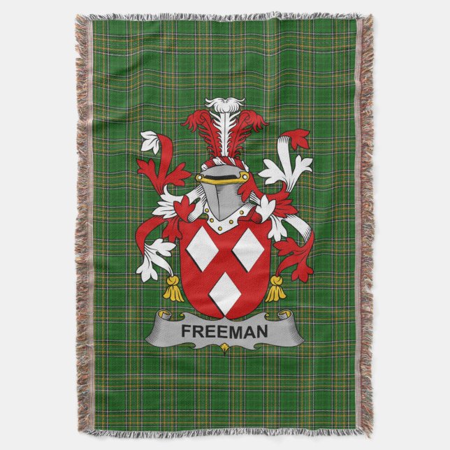 Manta Irlandés Freeman Coat of Arms Family Crest Irlanda (Frente vertical)