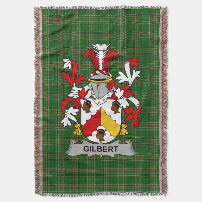 Manta Irlandés Gilbert Coat of Arms Family Crest Irlanda (Frente vertical)