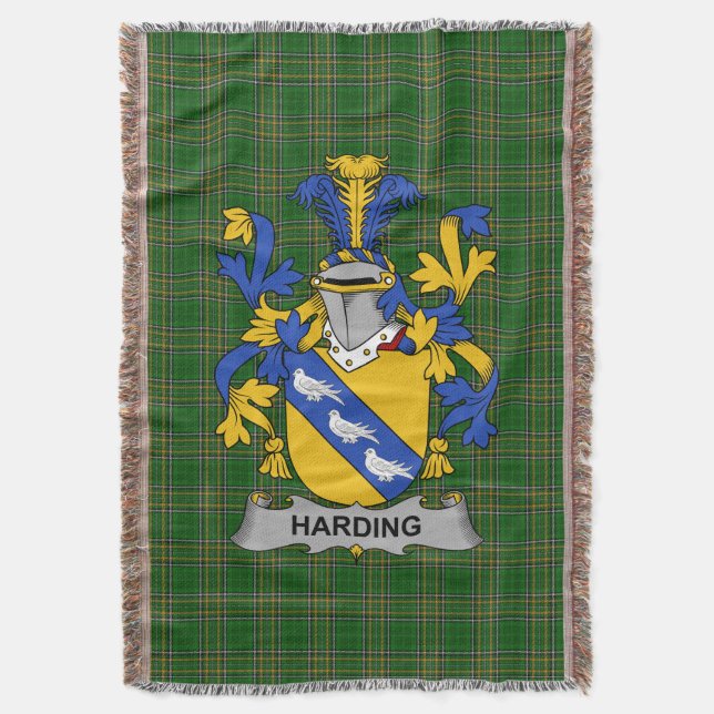 Manta Irlandés Harding Coat of Arms Crest Irlanda (Frente vertical)