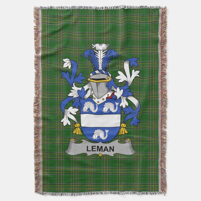 Manta Irlandés Leman o Lemon Coat of Arms Family Crest I (Frente vertical)