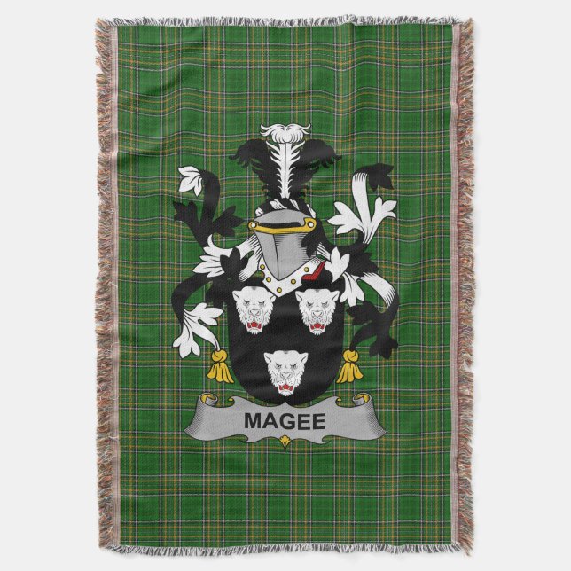 Manta Irlandés Magee o McGee escudo de armas familiar Cr (Frente vertical)