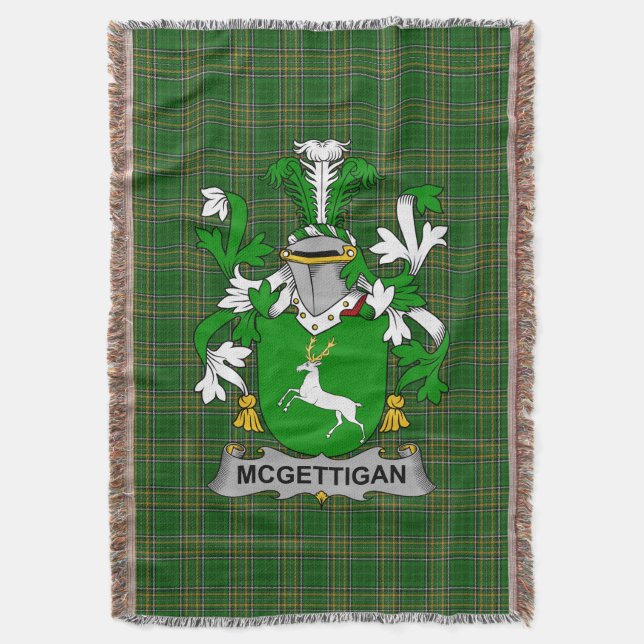 Manta Irlandés McGettigan o Gethin Coat of Arms Family C (Frente vertical)