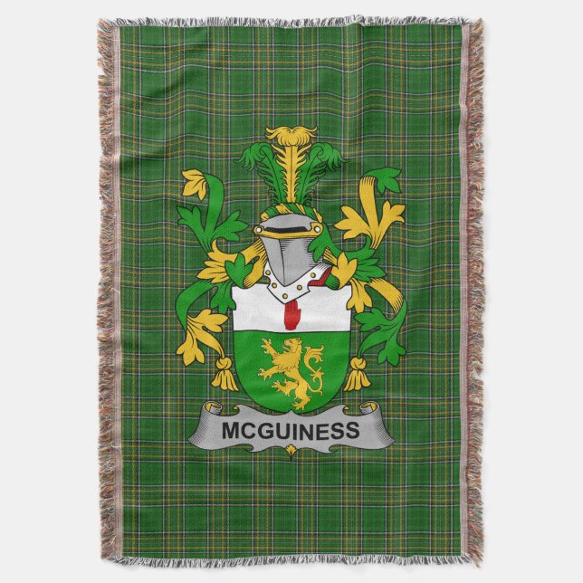 Manta Irlandés McGuiness o McGenis Coat of Arms Family C (Frente vertical)