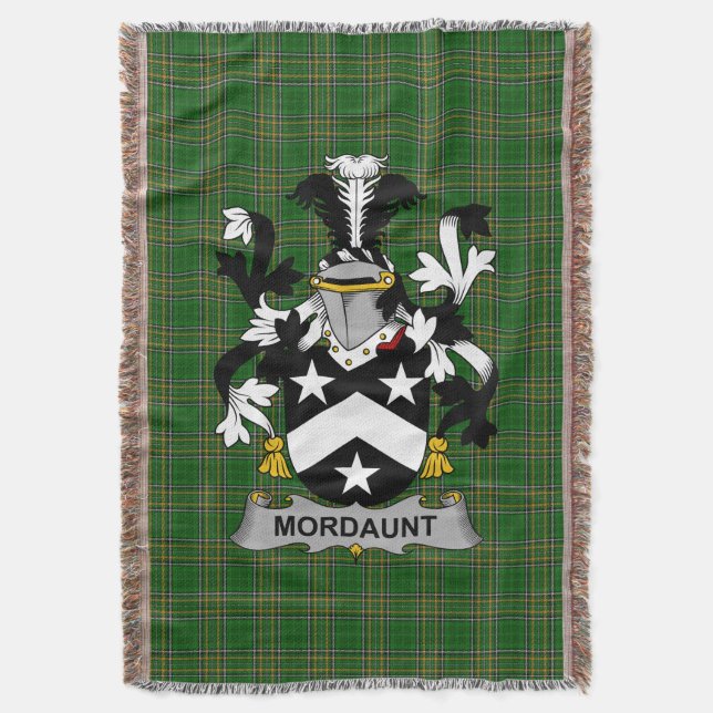 Manta Irlandés Mordaunt Coat of Arms Family Crest Irland (Frente vertical)