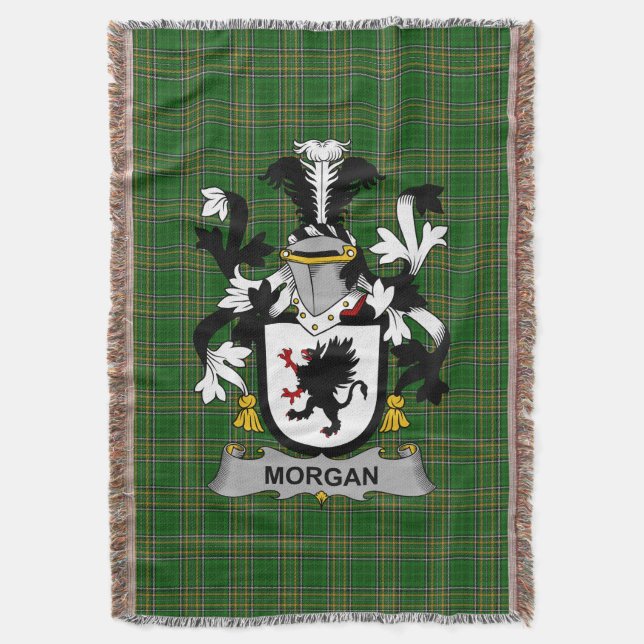 Manta Irlandés Morgan Coat of Arms Family Crest Irlanda (Frente vertical)
