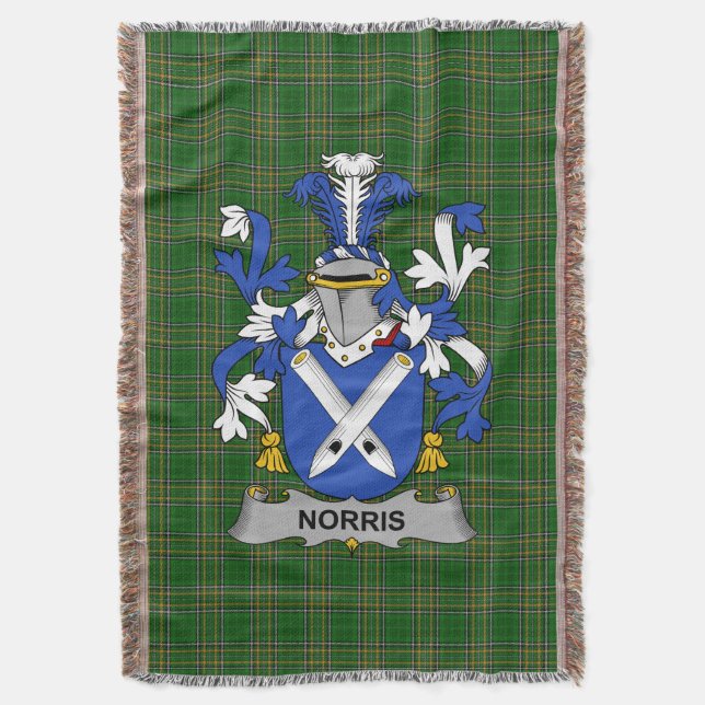 Manta Irlandés Norris Escudo de Armas Crest Irlanda (Frente vertical)