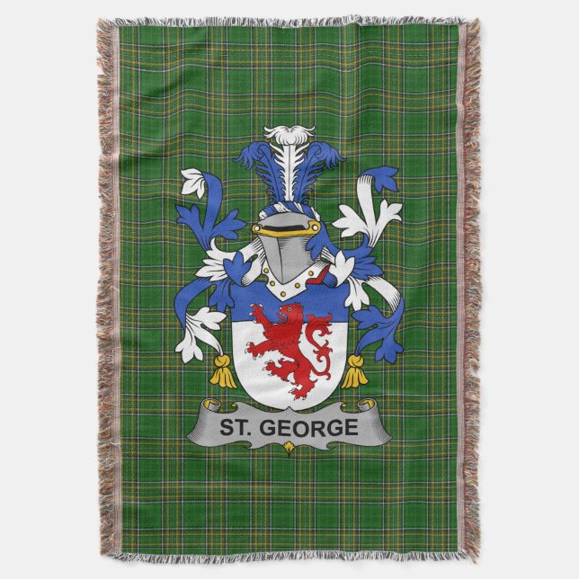 Manta Irlandés St. George Escudo de armas Crest Irelan (Frente vertical)