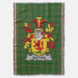 Manta Irlandés Sutton Coat of Arms Family Crest Irlanda