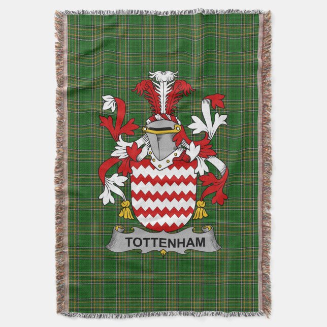 Manta Irlandés Tottenham Coat of Arms Family Crest Irlan (Frente vertical)
