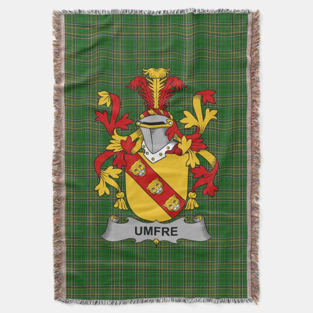 Manta Irlandés Umfre Coat of Arms Family Crest Irlanda (Frente vertical)