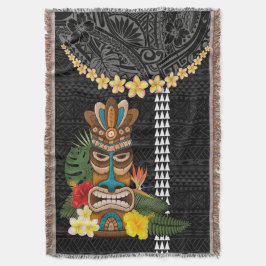 Manta Isla Hawaii Plumeria Lei Blanket Tiki y Kakau