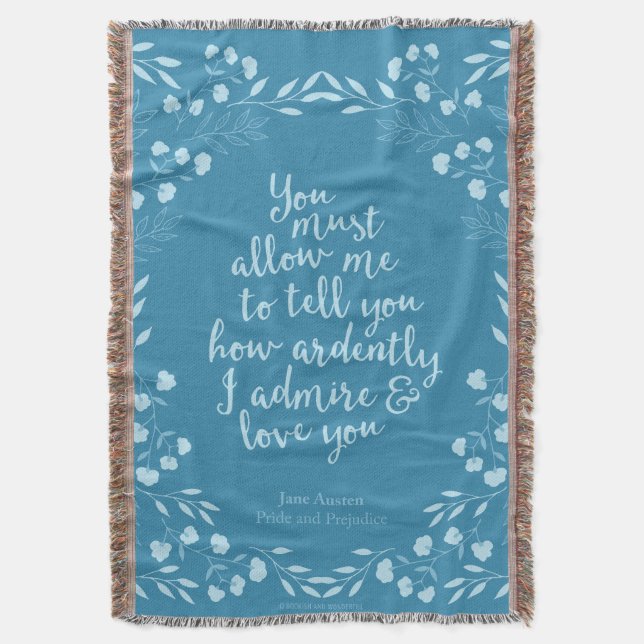 Manta Jane Austen Orgullo y Prejuicio Amor Floral (Frente vertical)