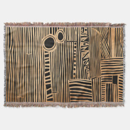 Manta Japandi simple negro y beige