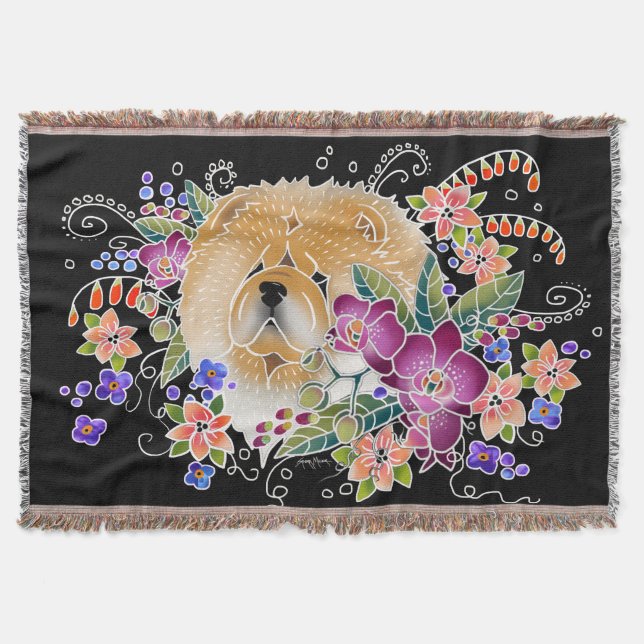 Manta JARDÍN DANCE CHOW - Funda de lanzamiento tejida (Anverso)