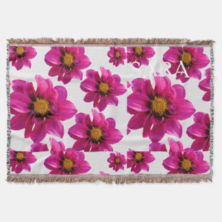 Manta Jardín Floral Rosa Nombre Personalizado Impresión