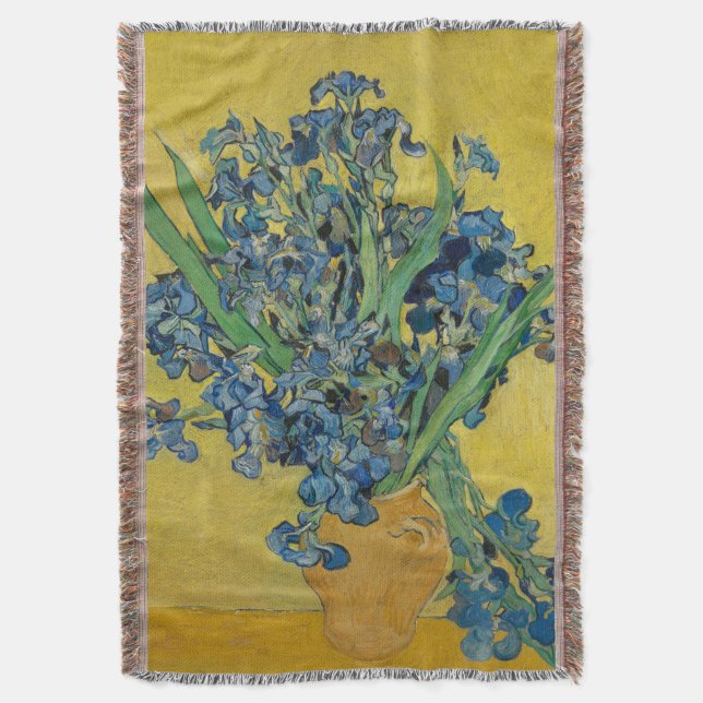 Manta Jarrón Van Gogh con Iris Clasicismo Impresionista (Frente vertical)
