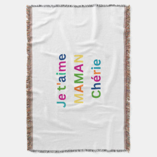Manta "Je t'aime MAMA chérie" Cute Throw Blanket