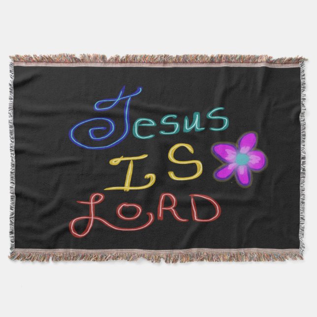 Manta Jesus is LORD Colorful Script Black (Anverso)
